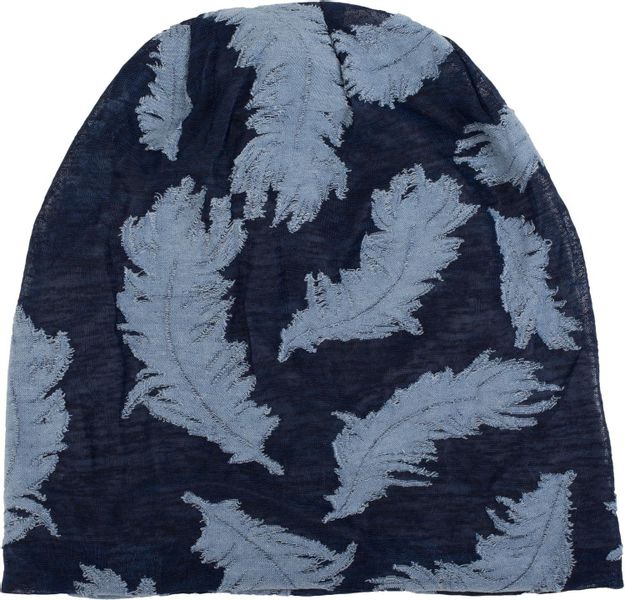 styleBREAKER Beanie Beanie mit Feder Muster günstig online kaufen