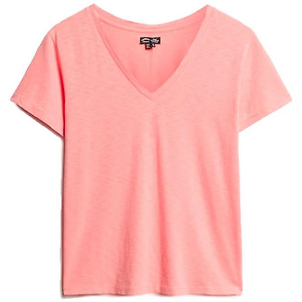 Superdry V-Shirt STUDIOS SLUB EMB VEE TEE strukturiertes T-Shirt mit V-Auss günstig online kaufen