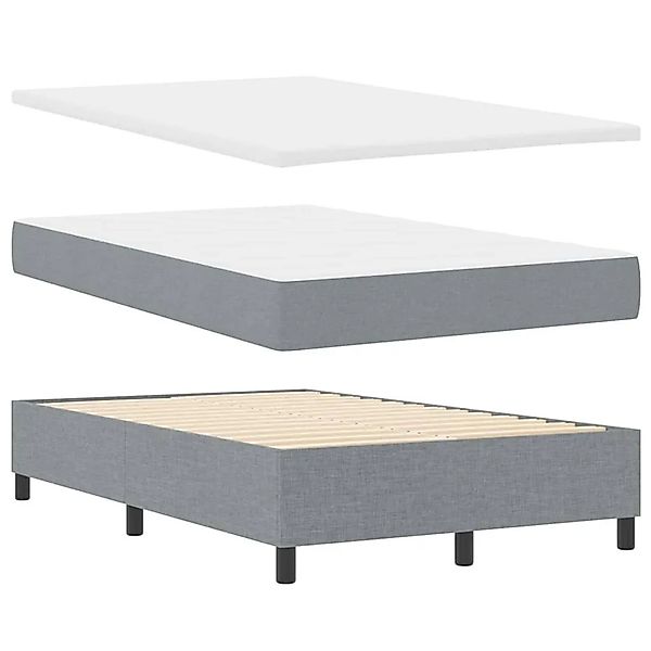 vidaXL Boxspringbett Hellgrau 120 x 200 cm Stoff & Holzwerkstoff 3344135 günstig online kaufen