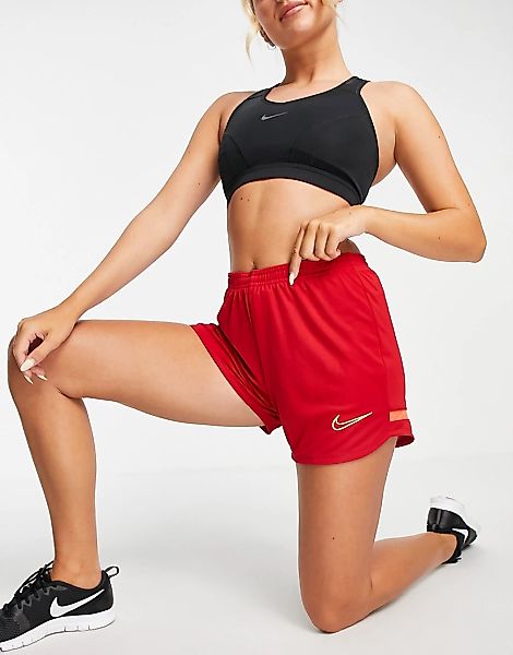 Nike Football – Dri-FIT Academy – Shorts in Karmesinrot mit Logo günstig online kaufen