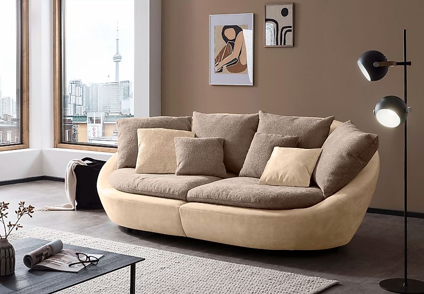TRENDMANUFAKTUR Big-Sofa »Maui, inklusive 4 Rückenkissen und 2 Zierkissen, günstig online kaufen