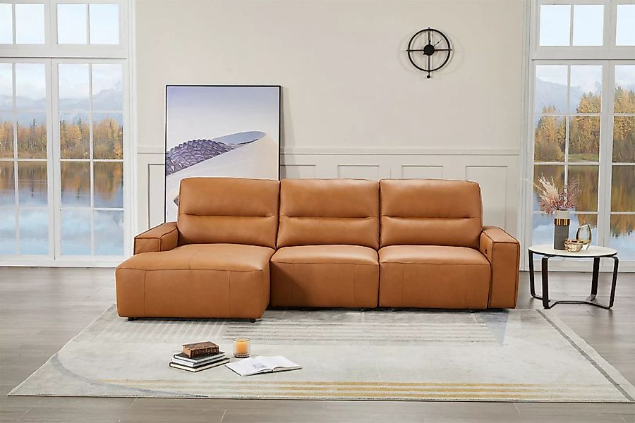 KAWOLA Big Sofa DORI motorischer Sitzvorzug Leder cognac günstig online kaufen
