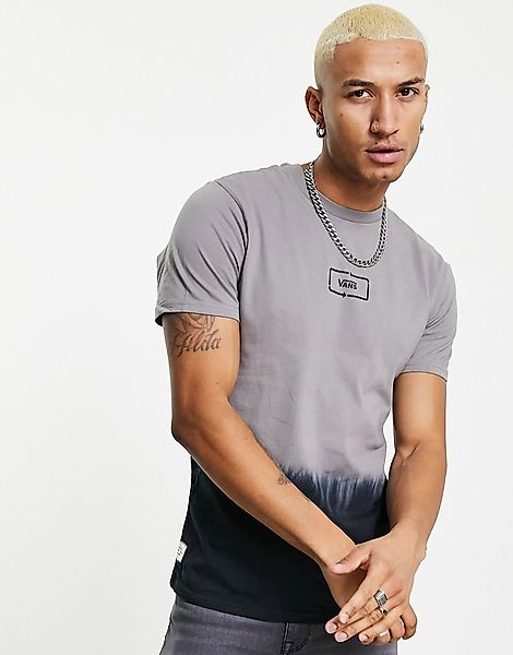 Vans – T-Shirt in Grau mit Batikmuster-Lila günstig online kaufen
