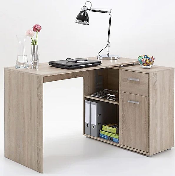 FMD Eckschreibtisch »AUGSBURG«, Schreibtisch/Sideboard m. Stauraum, beidsei günstig online kaufen