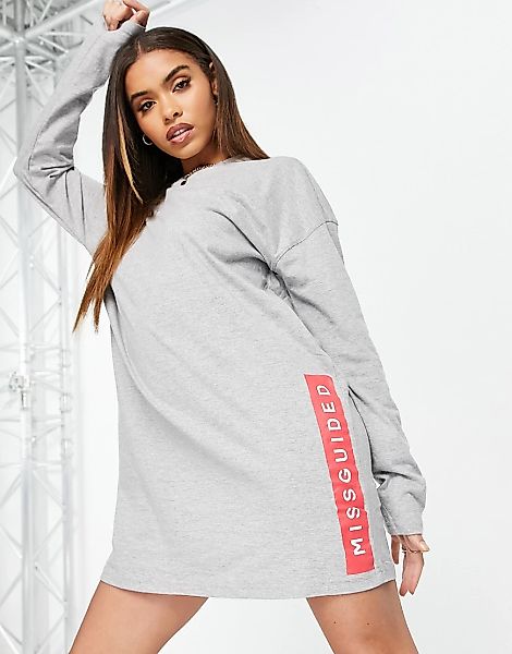 Missguided – T-Shirt-Kleid in Grau günstig online kaufen