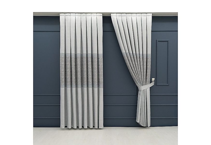 Gardinen by Justyna Vorhang Hell Grau 2er Seitenschals Set, Kräuselband, tr günstig online kaufen