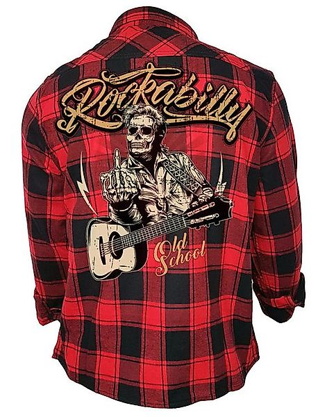 GASOLINE BANDIT® Flanellhemd schwarz-rot kariert für Rockabilly Fans: Old S günstig online kaufen