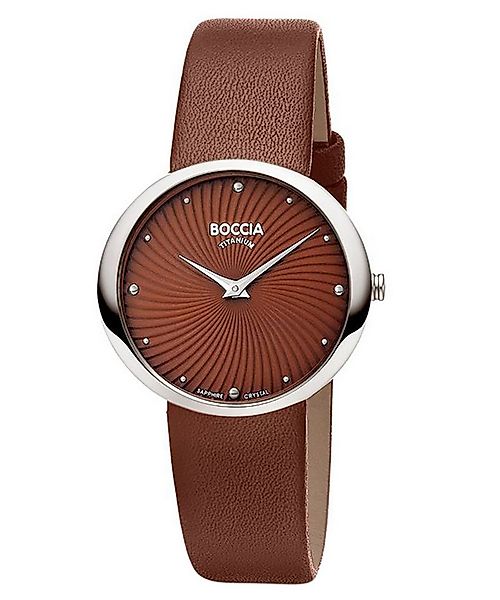 Boccia Quarzuhr Titan mit Lederband Braun günstig online kaufen