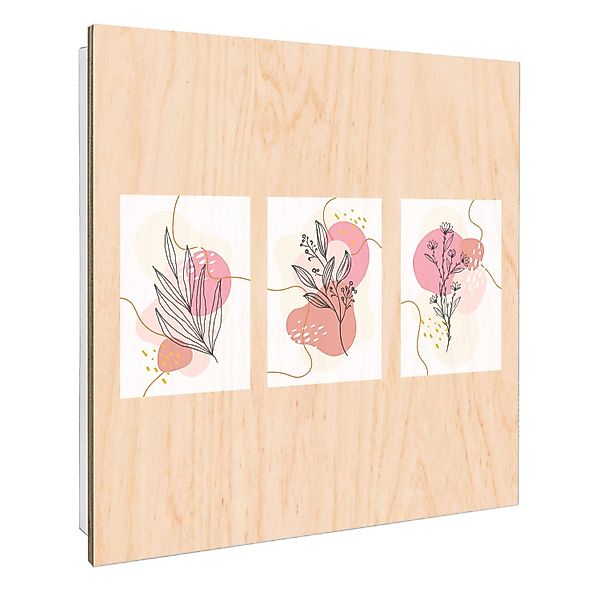 Banjado Schlüsselkasten mit Holzfront 30x30cm Weiß Scharnier Links 50 Haken günstig online kaufen