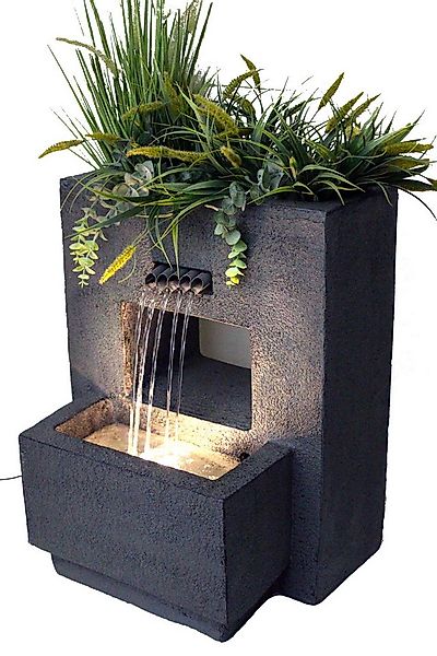 Arnusa Gartenbrunnen Springbrunnen mit LED Beleuchtung bepflanzbar 57x35x45 günstig online kaufen
