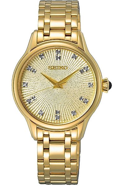 Seiko Quarzuhr Goldfarben mit Diamanten günstig online kaufen