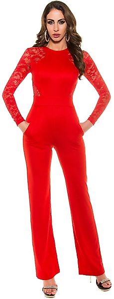 Koucla Overall Langarm-Jumpsuit mit Spitze, Abendmode günstig online kaufen