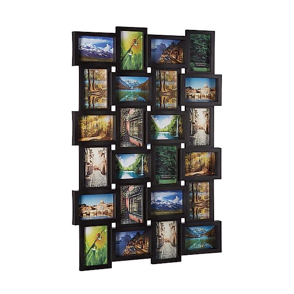 relaxdays Staffelbilderrahmen Bilderrahmen für 24 Fotos, günstig online kaufen