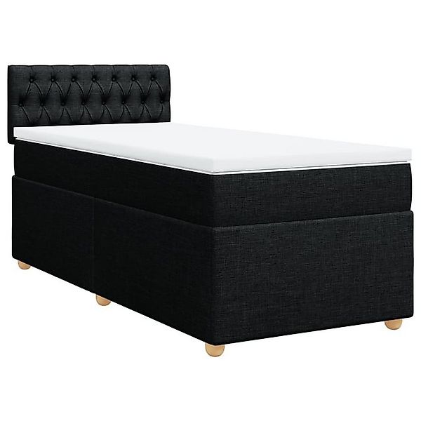 vidaXL Boxspringbett, Boxspringbett mit Matratze Schwarz 90x190 cm Stoff günstig online kaufen