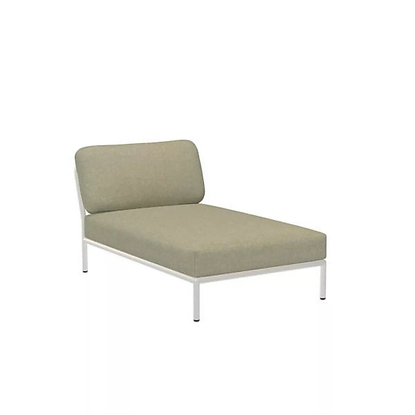 LEVEL Outdoor Chaiselong Lounge-Modul 4 Moosgrün Weiß günstig online kaufen