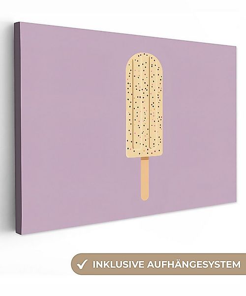 OneMillionCanvasses® Leinwandbild Beige - Eiscreme - Sprenkeln, Fotodruck ( günstig online kaufen
