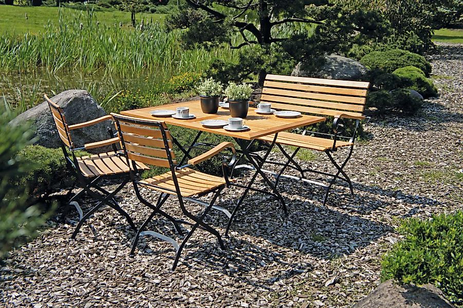 Garden Pleasure Garten-Essgruppe "WIEN" 4 Stk. tlg. mit praktischer Klappfu günstig online kaufen