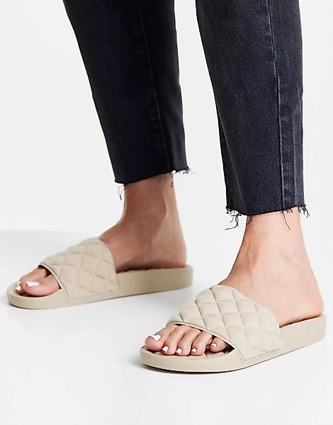 Glamorous – Sandalen zum Hineinschlüpfen in Camel mit gestepptem Design-Neu günstig online kaufen
