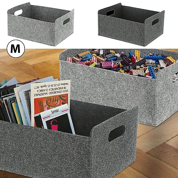 CEPEWA Aufbewahrungskorb Aufbewahrungsbox 2er Set Filz günstig online kaufen