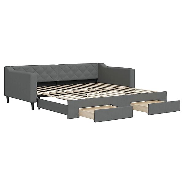 vidaXL Tagesbett Ausziehbar mit Schubladen Dunkelgrau 100x200 cm Stoff18845 günstig online kaufen