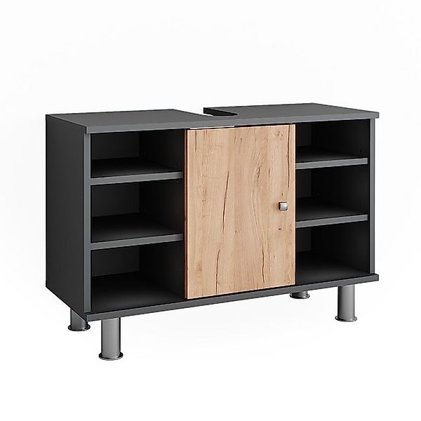 Vicco Waschbeckenunterschrank Fynn Anthrazit/Goldkraft Eiche 80 x 54 cm Opt günstig online kaufen