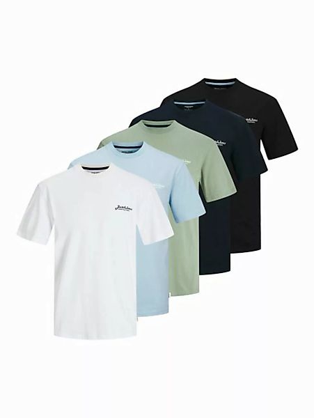 Jack & Jones PlusSize Rundhalsshirt "JJBEAU TEE SS FRONTPRINT 5PK MP PLS" günstig online kaufen