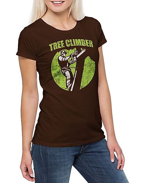 Urban Backwoods Print-Shirt Tree Climber I Damen T-Shirt Holzfäller Axt Wal günstig online kaufen