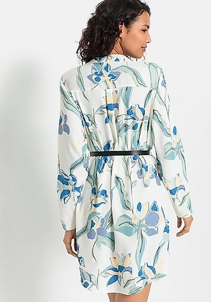 LASCANA Longbluse (mit Gürtel in Lederoptik) aus gekreppter Ware mit Blumen günstig online kaufen