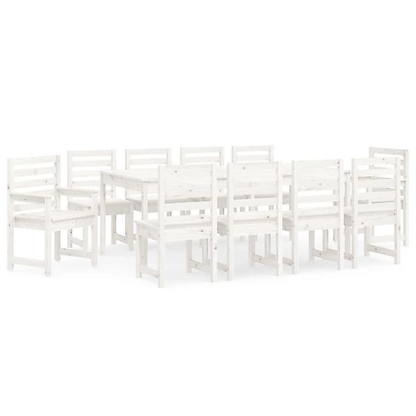 vidaXL 11-Tlg Garten-Essgruppe Weiß Massivholz Kiefer 3154720 günstig online kaufen