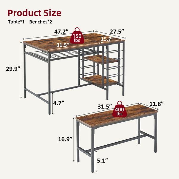 GarveeMore Essgruppe Esstisch-Set für 4 Personen, günstig online kaufen