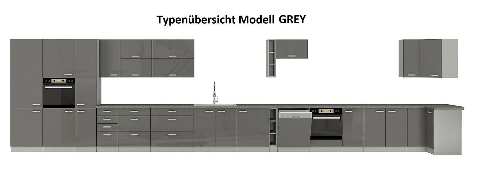 Küchen-Preisbombe Unterschrank Schrankauszug 30 cm Küche Bianca Grey Hochgl günstig online kaufen