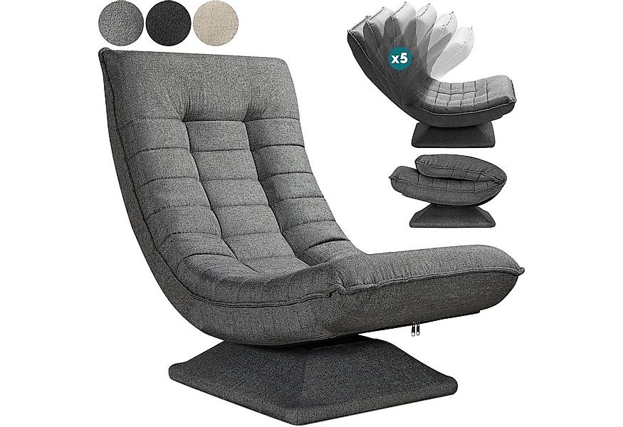 Casaria Relaxsessel Aberdeen, verstellbare Lehne Drehbar Klappbar 150kg Bel günstig online kaufen