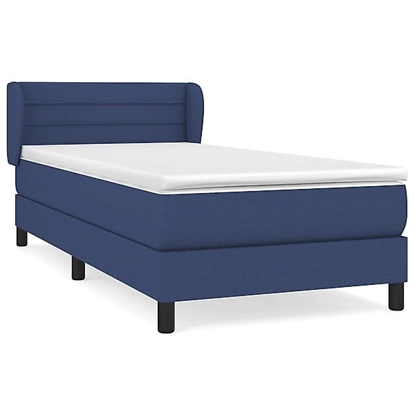 vidaXL Boxspringbett mit Matratze Blau 90x200 cm Stoff 3126299 günstig online kaufen