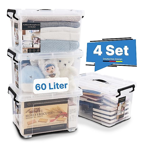 2mGoods Aufbewahrungsbox große Plastikboxen mit Deckel günstig online kaufen