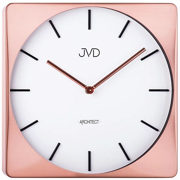 Jvd Hc10.3 Wanduhr Quarz Analog Rotgold Farben Eckig Viereckig günstig online kaufen