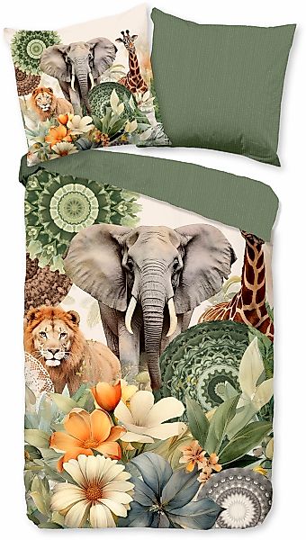 hip Wendebettwäsche "Sagadar" 3 Stk. tlg. Satin, Baumwolle, Reißverschluss, günstig online kaufen