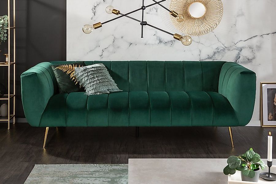 riess-ambiente Sofa NOBLESSE 225cm smaragdgrün / gold, Einzelartikel 1 Teil günstig online kaufen