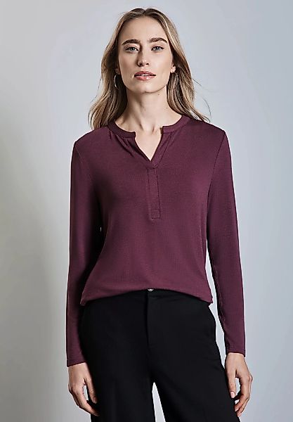 STREET ONE Blusenshirt, mit geschlitztem Rundhalsausschnitt günstig online kaufen