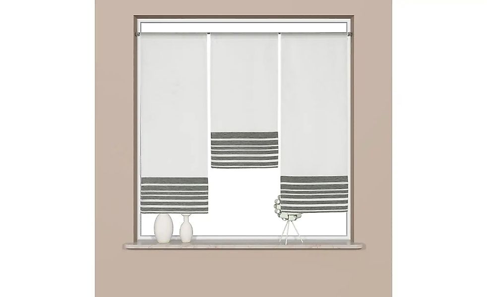 Clever-Kauf-24 Scheibengardine Design Mini Flächenvorhang Set anthrazit 402 günstig online kaufen