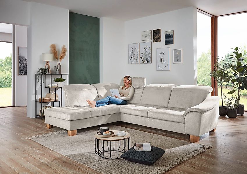 Die PlanBar Ecksofa "PP-LA23145" inkl. Kopfpolsterverstellung, Federkernpol günstig online kaufen