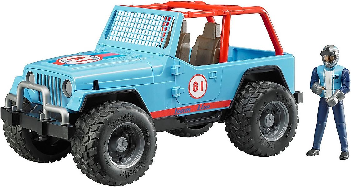 Bruder® Spielzeug-Auto Jeep Cross Country Racer blau 30 cm mit Rennfahrer ( günstig online kaufen