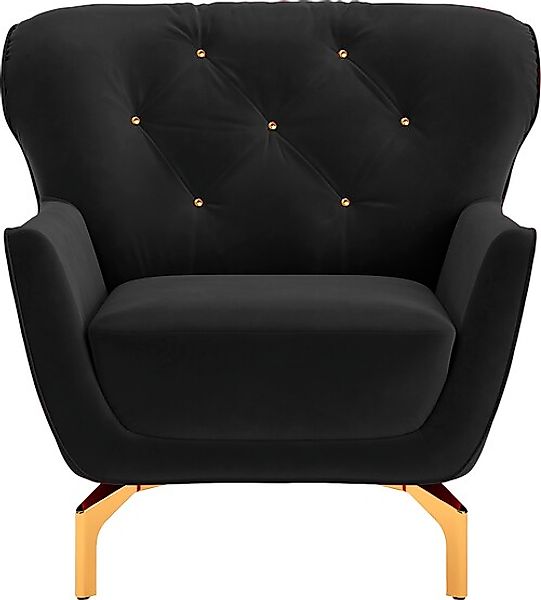 sit&more Sessel »Orient 3«, inkl. 1 Zierkissen mit Strass-Stein, goldfarben günstig online kaufen