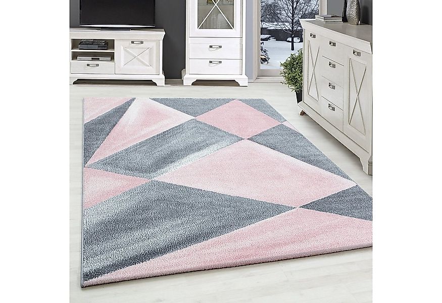 SIMPEX24 Teppich Geometrisch Design, Läufer, Höhe: 10 mm, Modern Kurzflor T günstig online kaufen