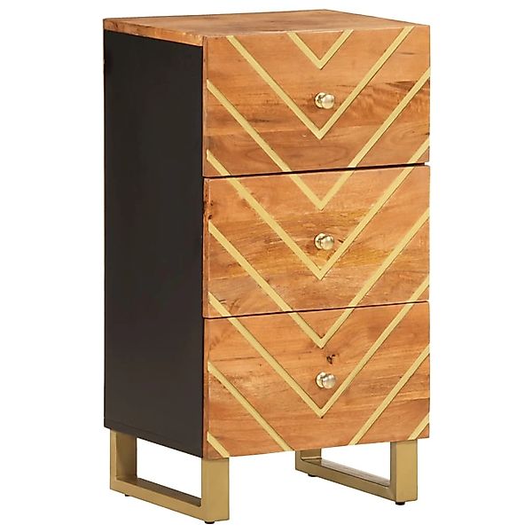 vidaXL Beistellschrank Braun und Schwarz 40x33,5x75 Massivholz Mango 356806 günstig online kaufen