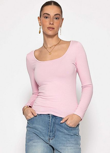 SASSYCLASSY Langarmshirt Langarmshirt mit Ausschnitt für Damen Weiches Top günstig online kaufen