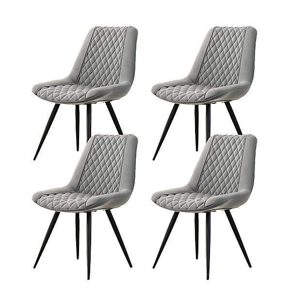 HTI-Living 4-Fußstuhl Stuhl Astrid Kunstleder Grau günstig online kaufen
