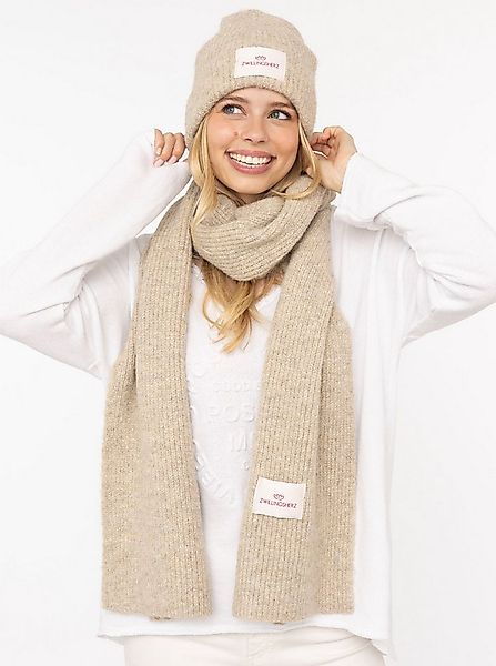 Zwillingsherz Strickschal "Zwillingsherz Patch", gerippt, mit Wolle und Pat günstig online kaufen