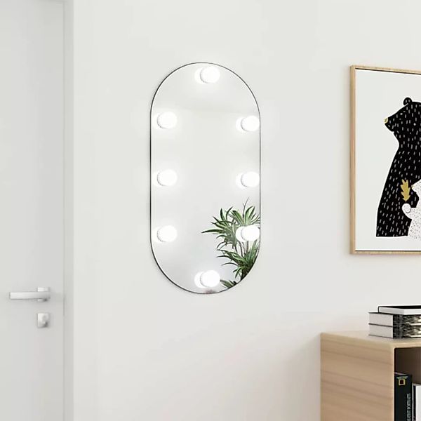 Vidaxl Spiegel Mit Led-leuchten 80x40 Cm Glas Oval günstig online kaufen