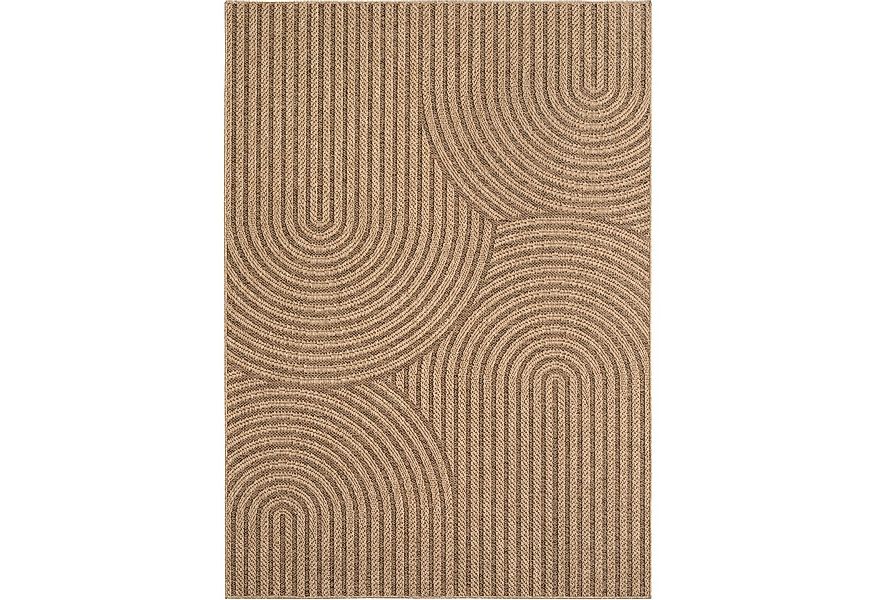 KADIMA DESIGN Outdoorteppich Jute-Optik Flachgewebe Grobe Linien Polypropyl günstig online kaufen