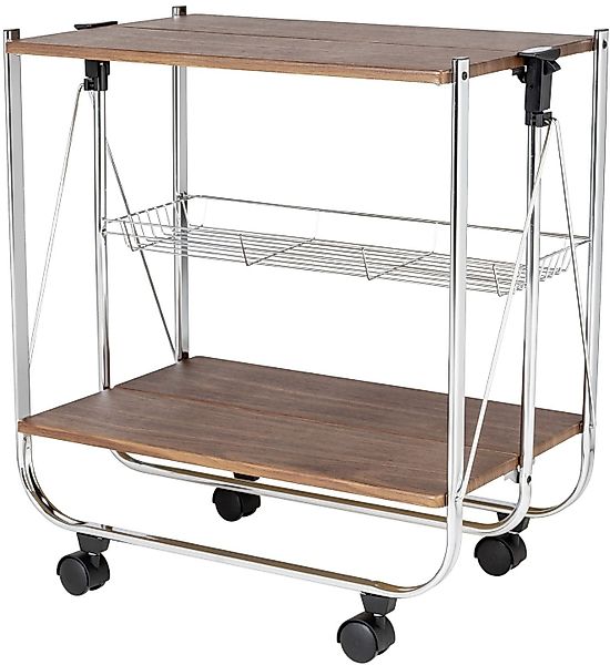 WENKO Servierwagen "Modell Dinett Deluxe" Küchenwagen mit 2 Ablagen und Kor günstig online kaufen